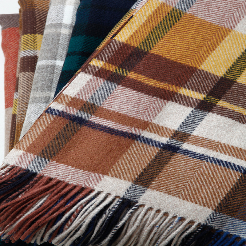 Wool Blanket Herringbone - Cashmere Herringbone Pattern Wool Blanket, Sofa