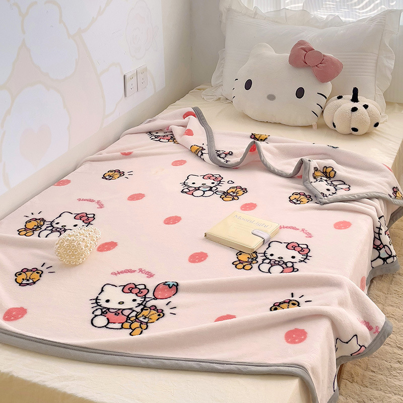 Home Textiles Usa - 150x200 Hello Kitty Strawberry Fluffy Blanket