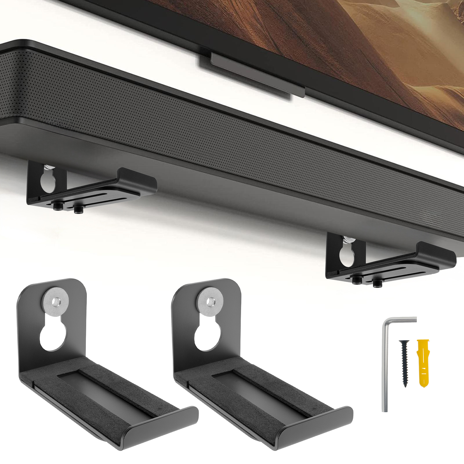 Xt Home Textiles - 2Pcs Soundbar Speaker Stands Wall Mount