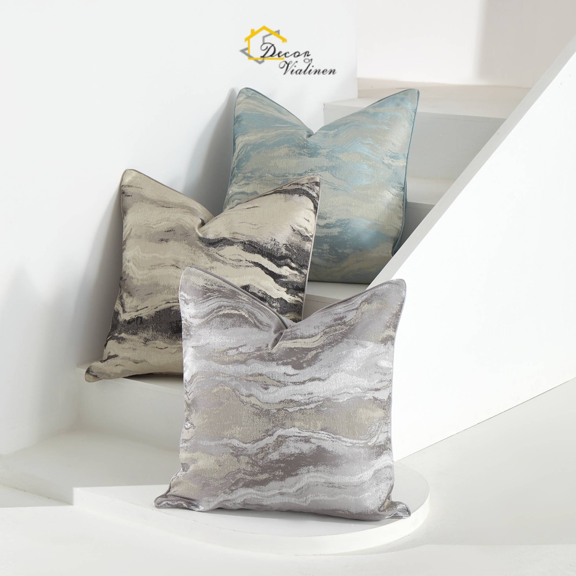 Pillow Insert 18X18 - 1pc Luxury Beige Abstract Pillow Cover