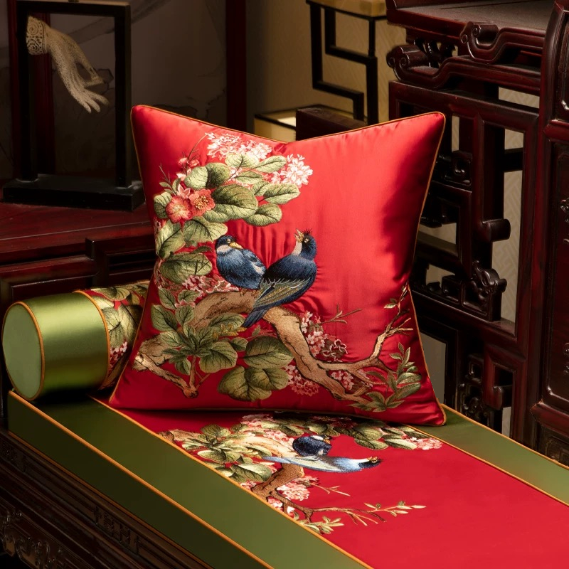 Luxurious Embroidered Silk-lik - Pillow Insert 18X18 avaliação e preço