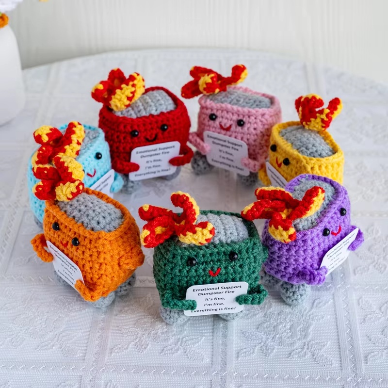 Handmade Crochet Dumpster Fire - Home Textiles Today avaliação e preço