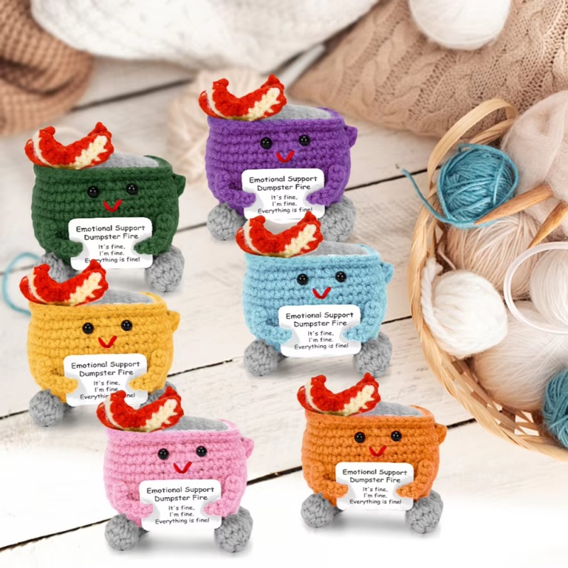 Handmade Crochet Dumpster Fire - Home Textiles Today avaliação e preço