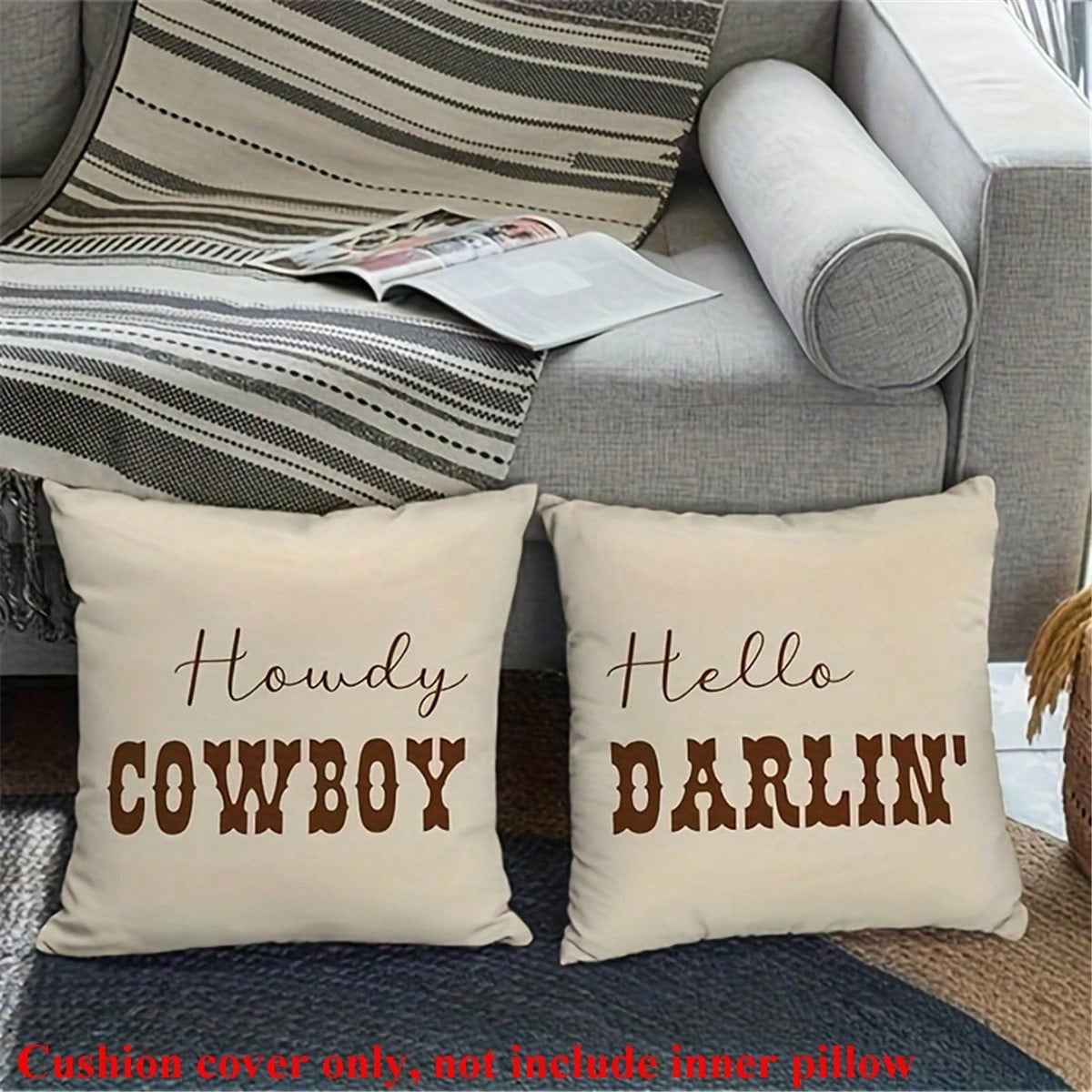 2pcs Western Cowboy Throw Pill - Pillow Insert 18X18 avaliação e preço
