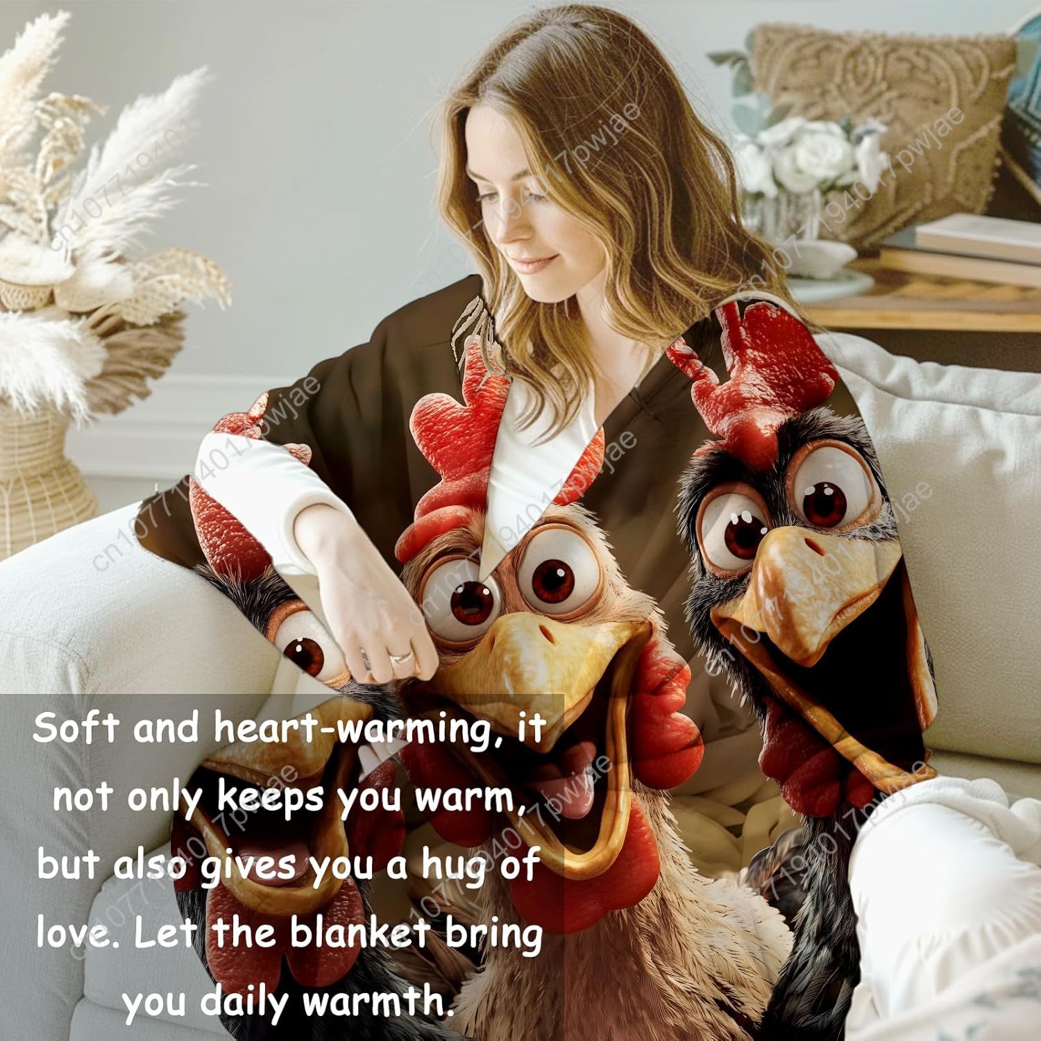 Chickens Blanket Gifts for Wom - Home Textiles Usa avaliação e preço