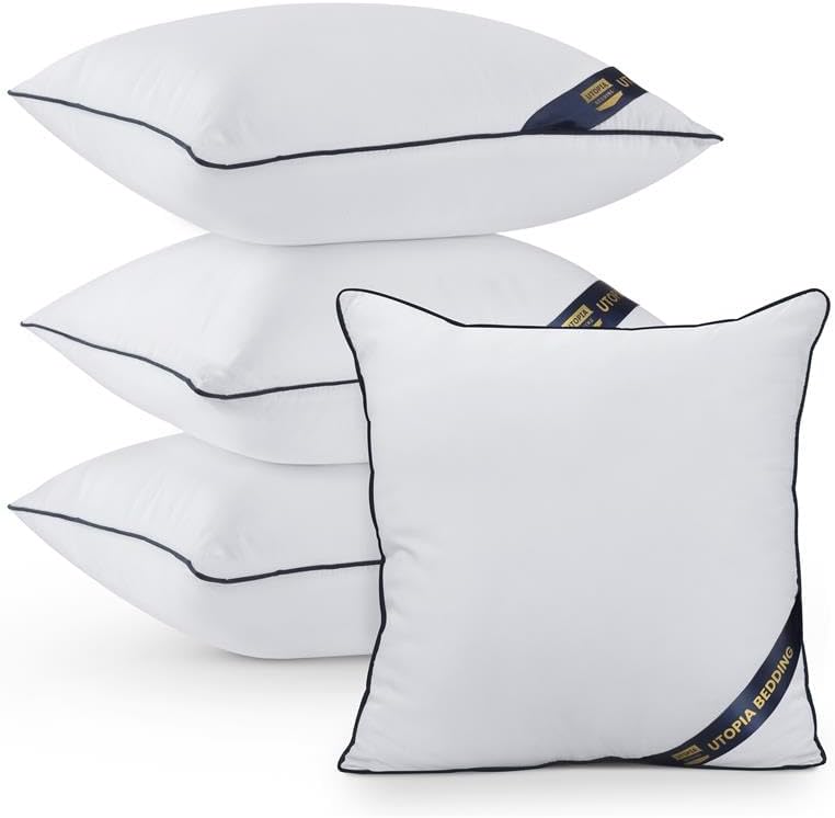4-Pack 18x18 Inch White Throw  - Pillow Insert 18X18 avaliação e preço