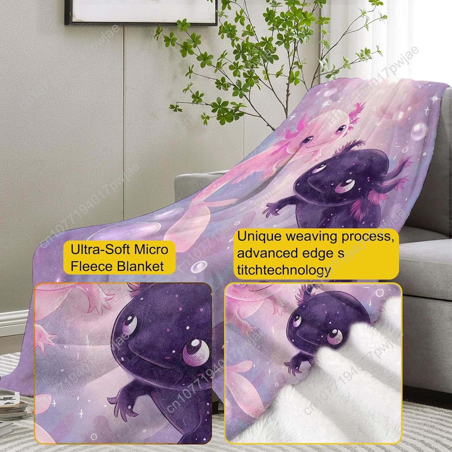 Axolotl Blanket Cute Axolotls  - Home Textiles Usa avaliação e preço