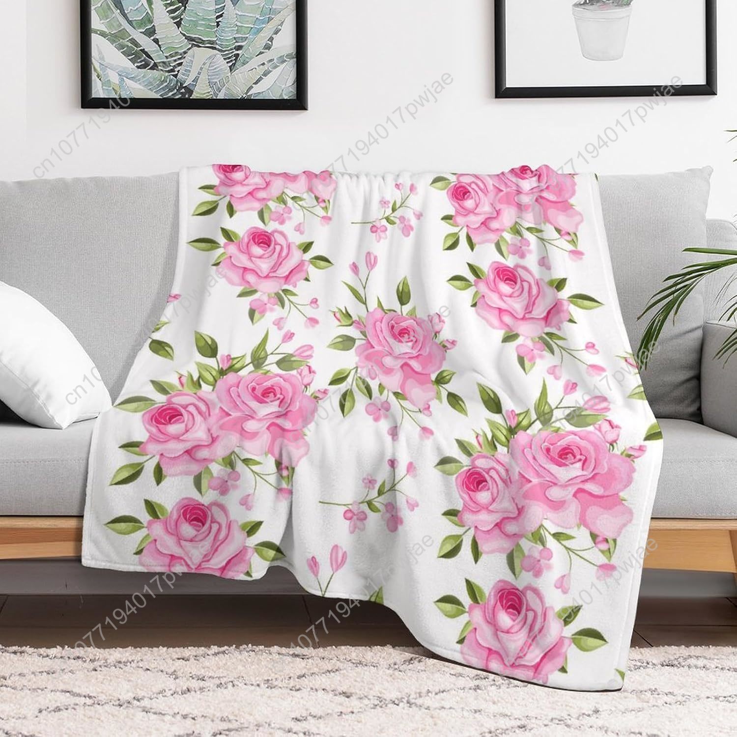 Pink Flower Throw Blanket Flor - Home Textiles Usa avaliação e preço