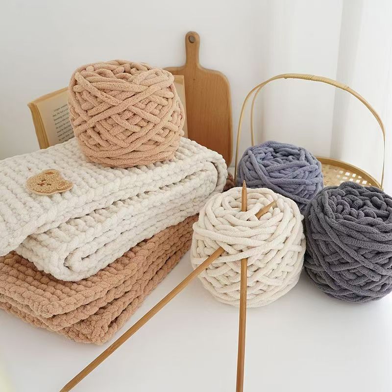 3PCS 300g Chenille Knitting Ya - Wool Blanket Herringbone avaliação e preço