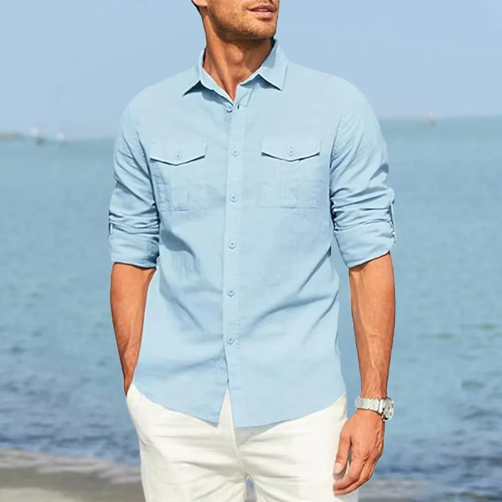 Autumn New Men's Pure Color Sh - Quilt Cotton Summer avaliação e preço