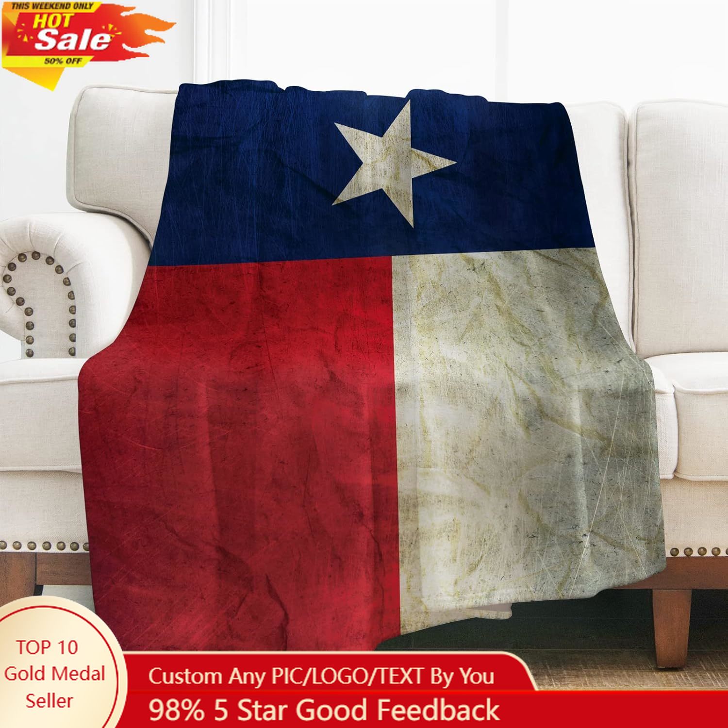 Levens Texas Flag Throw Blanke - Home Textiles Usa avaliação e preço