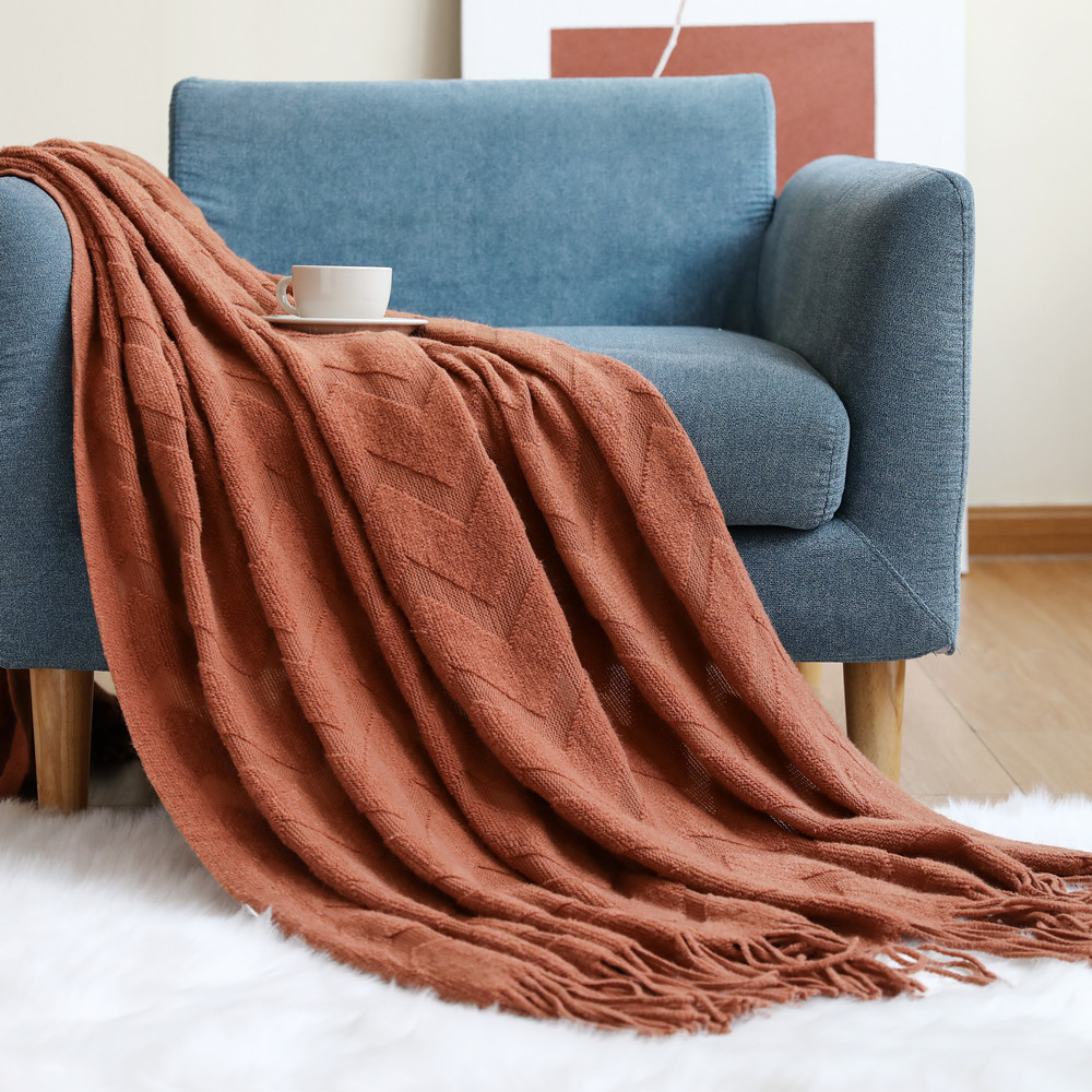 Herringbone Pattern Sofa Throw - Wool Blanket Herringbone avaliação e preço