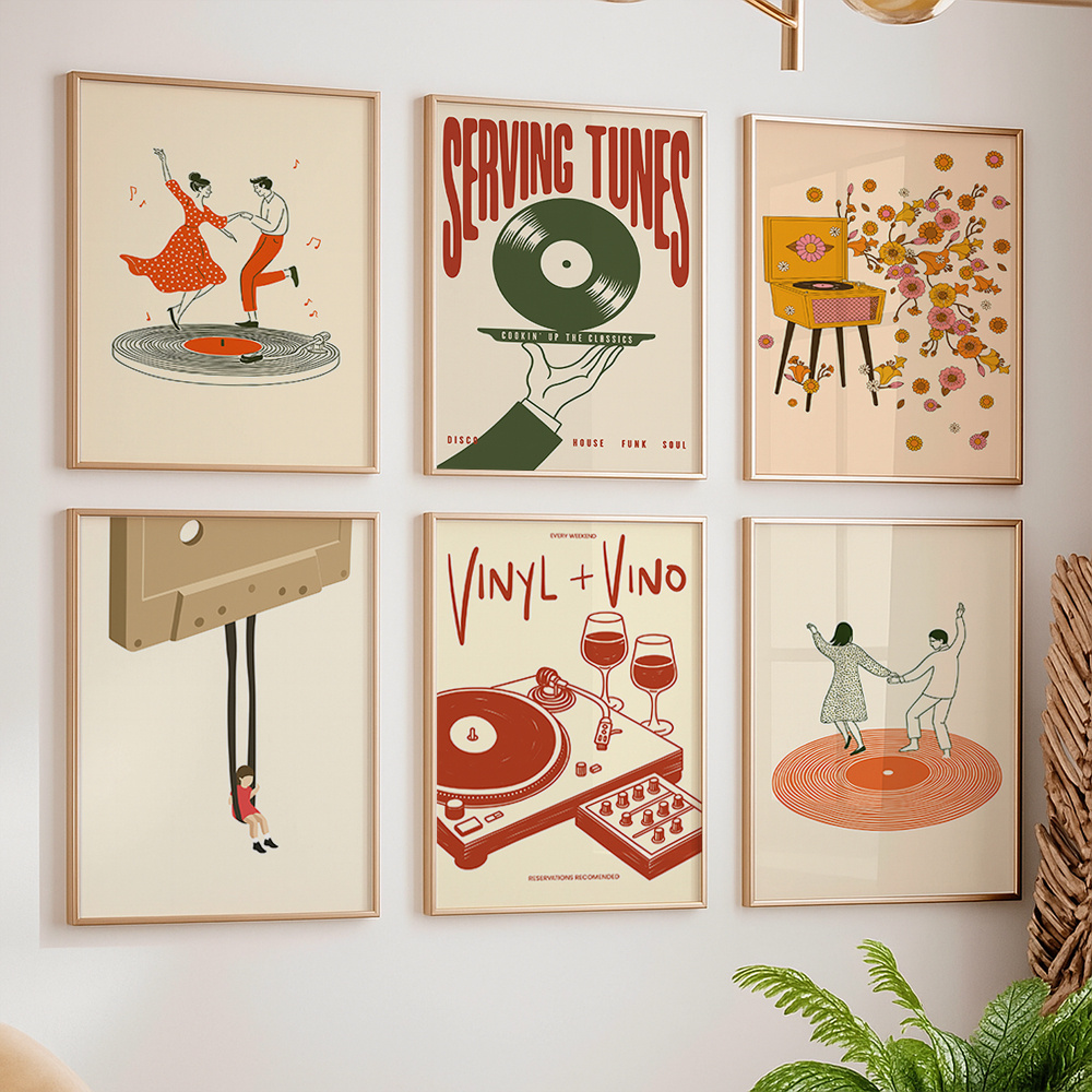 1pc Vintage Music Canvas Poste - Vintage Home Textiles avaliação e preço