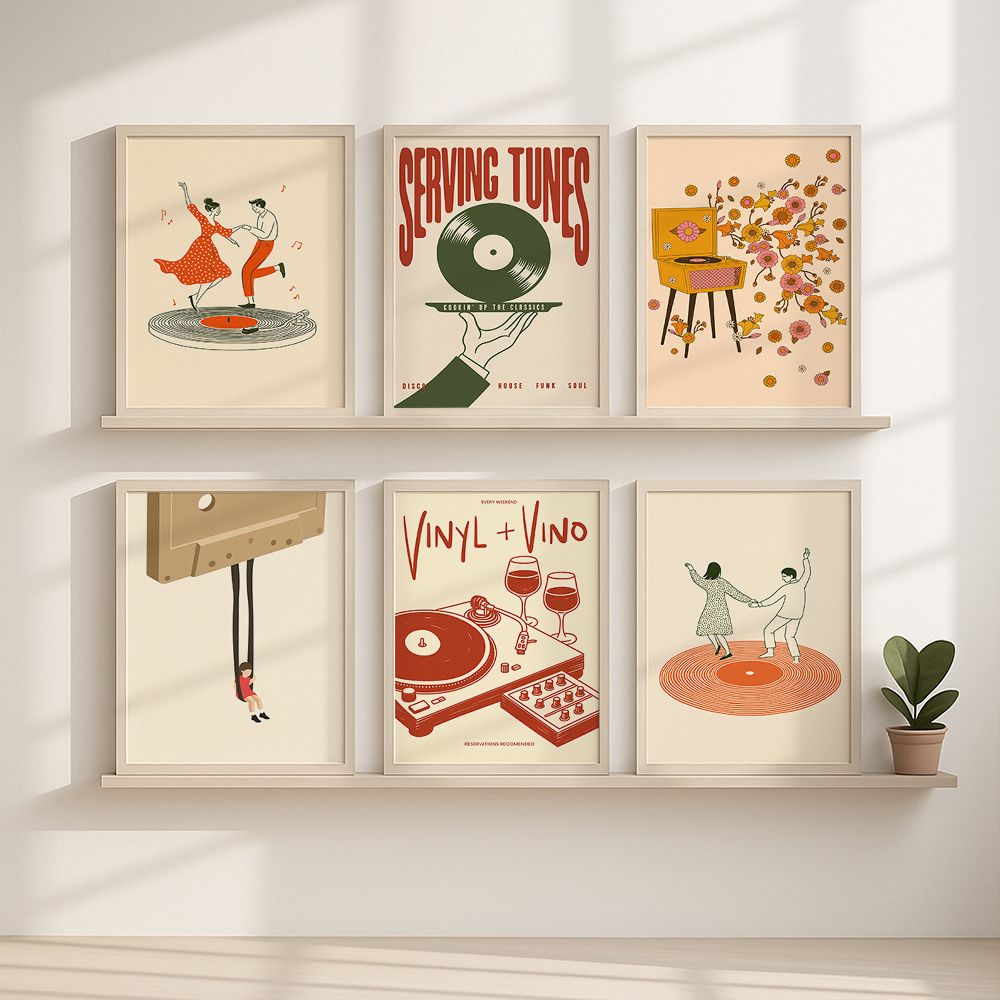1pc Vintage Music Canvas Poste - Vintage Home Textiles avaliação e preço