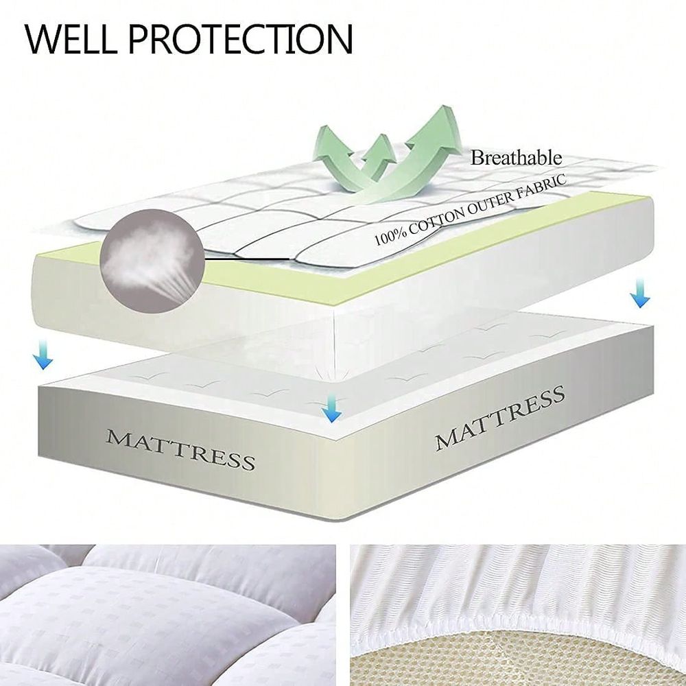Full Size Mattress Pad Pillow  - Mattress Pad Topper avaliação e preço