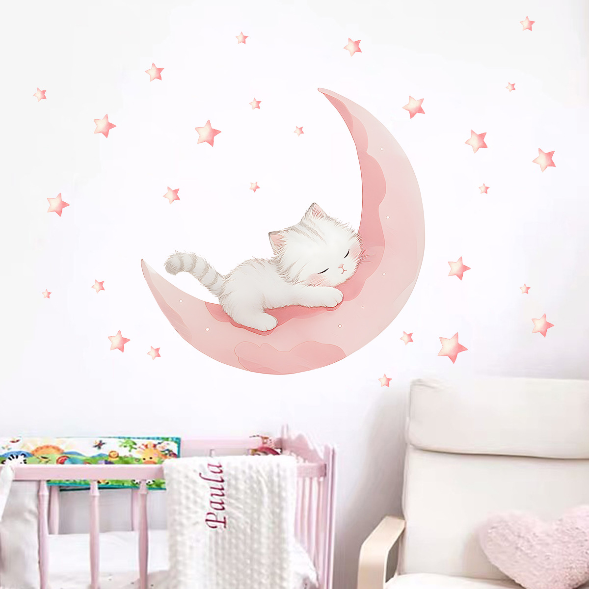 Cartoon Pink Moon Cute Cat Sle - Xt Home Textiles avaliação e preço