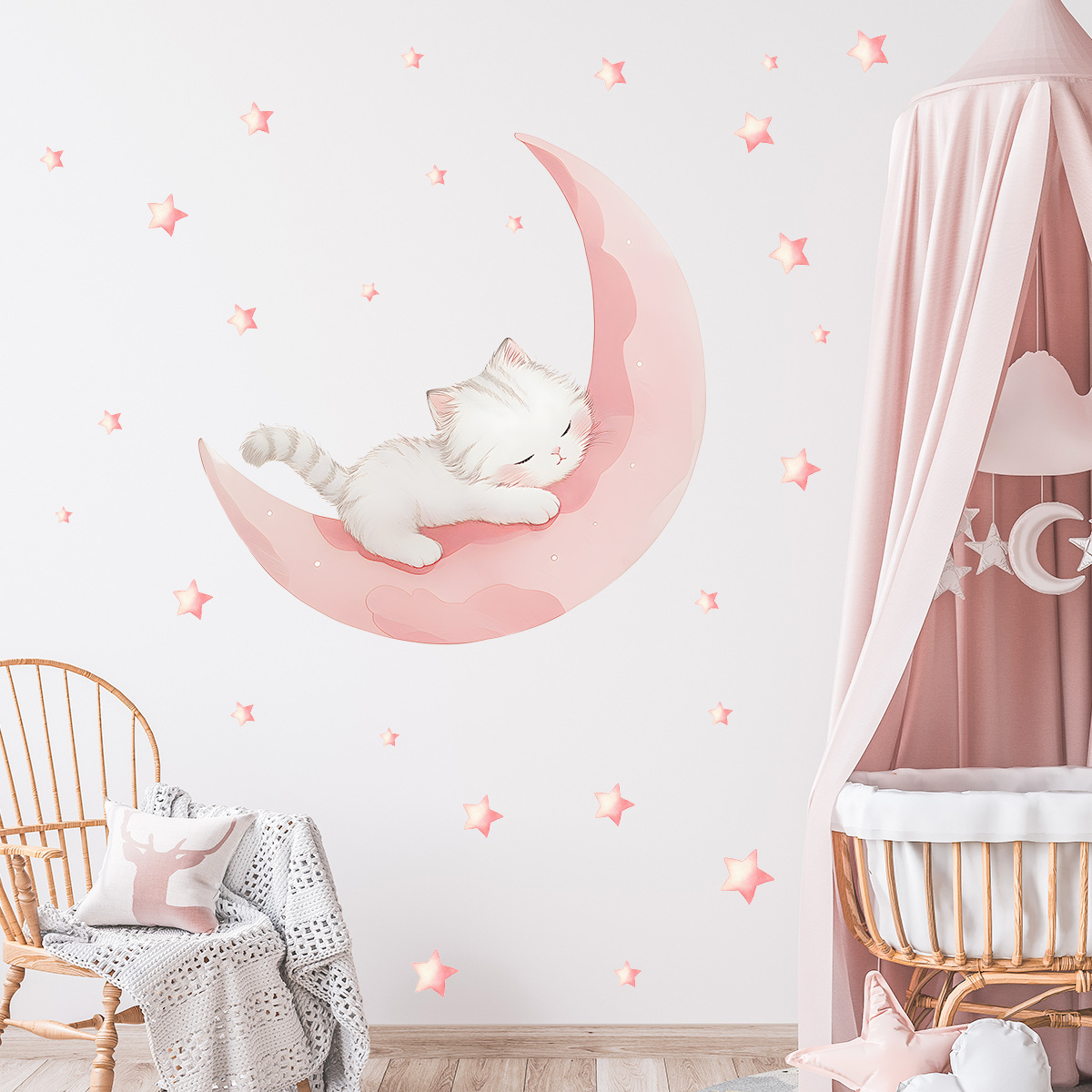 Cartoon Pink Moon Cute Cat Sle - Xt Home Textiles avaliação e preço