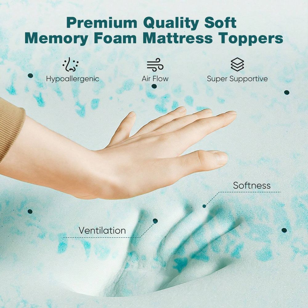 Memory Foam Mattress Topper 2  - Mattress Pad Topper avaliação e preço