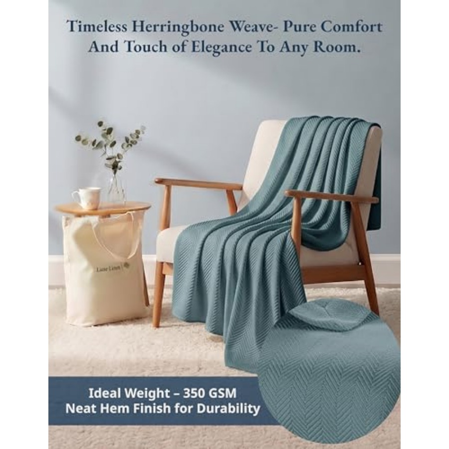 King Size Blankets for Bed - 1 - Wool Blanket Herringbone avaliação e preço