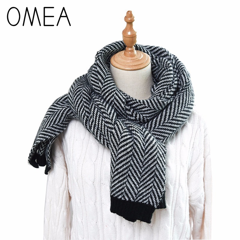 OMEA 2019 Cashmere Scarf Winte - Wool Blanket Herringbone avaliação e preço