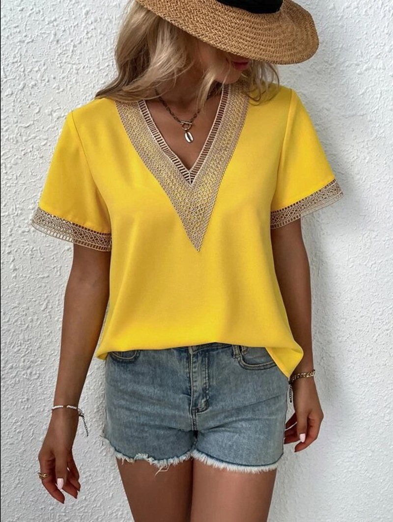Elegant Blouse Fashion Short S - Quilt Cotton Summer avaliação e preço