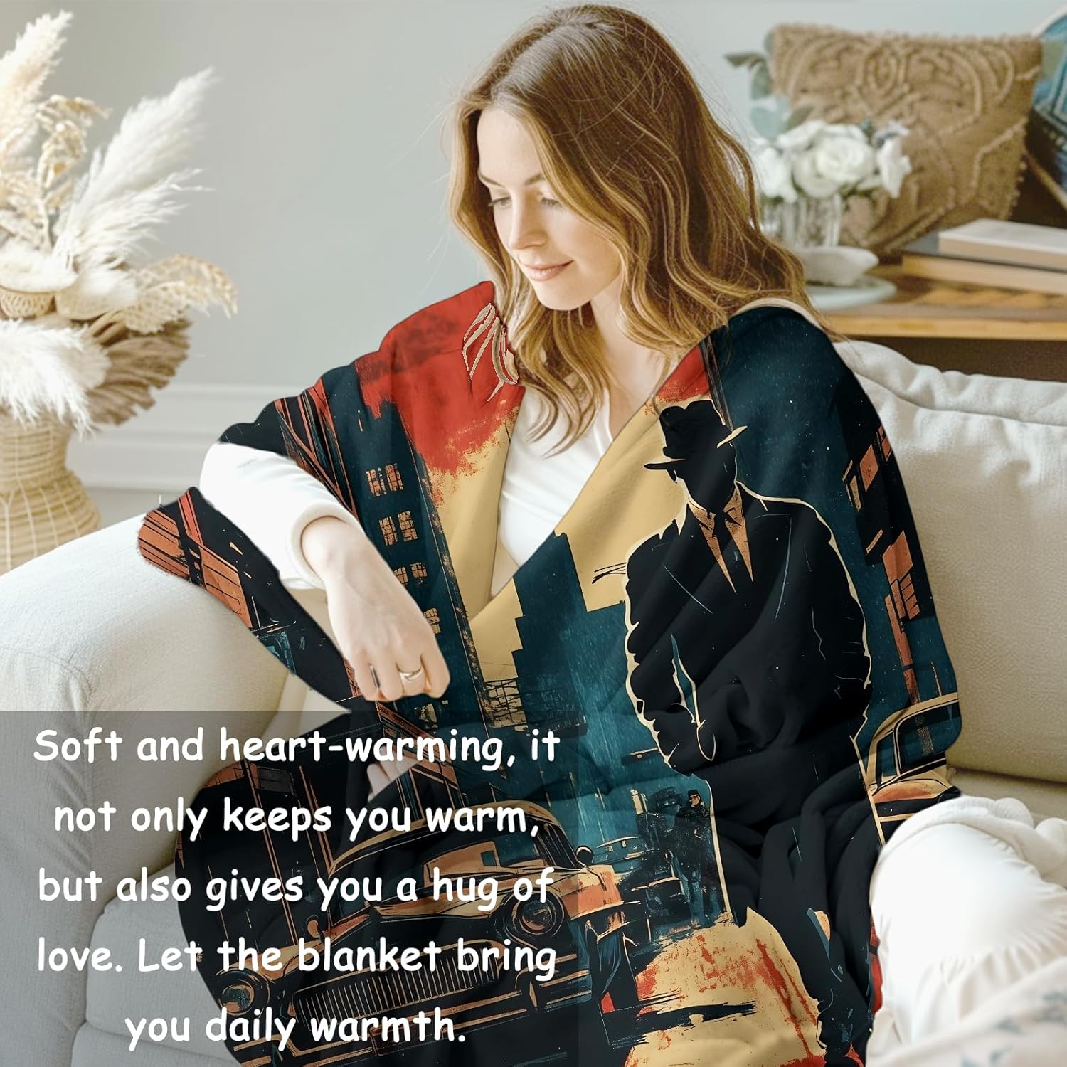 Noir Detective Blanket Gifts f - Home Textiles Usa avaliação e preço