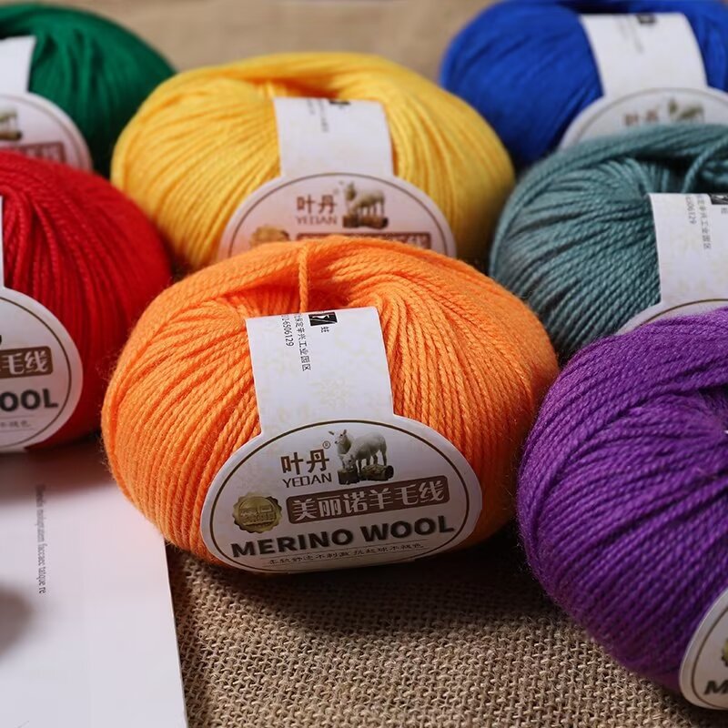 50g/Pc Hand knitting Merino Wo - Wool Blanket Herringbone avaliação e preço