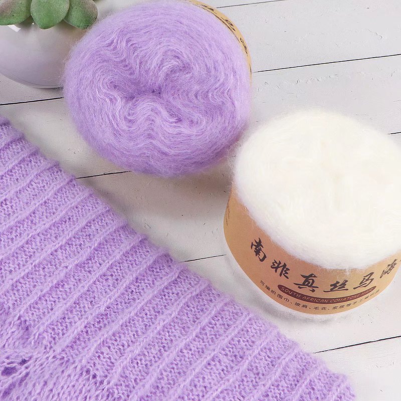 1Pc 50g Mohair Yarn for knitti - Wool Blanket Herringbone avaliação e preço