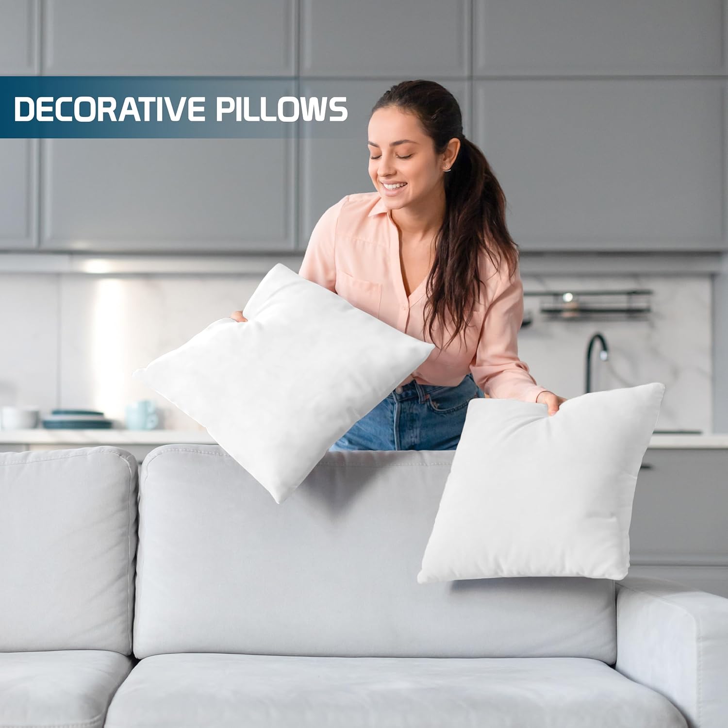 4-Pack 18x18 Throw Pillow Inse - Pillow Insert 18X18 avaliação e preço