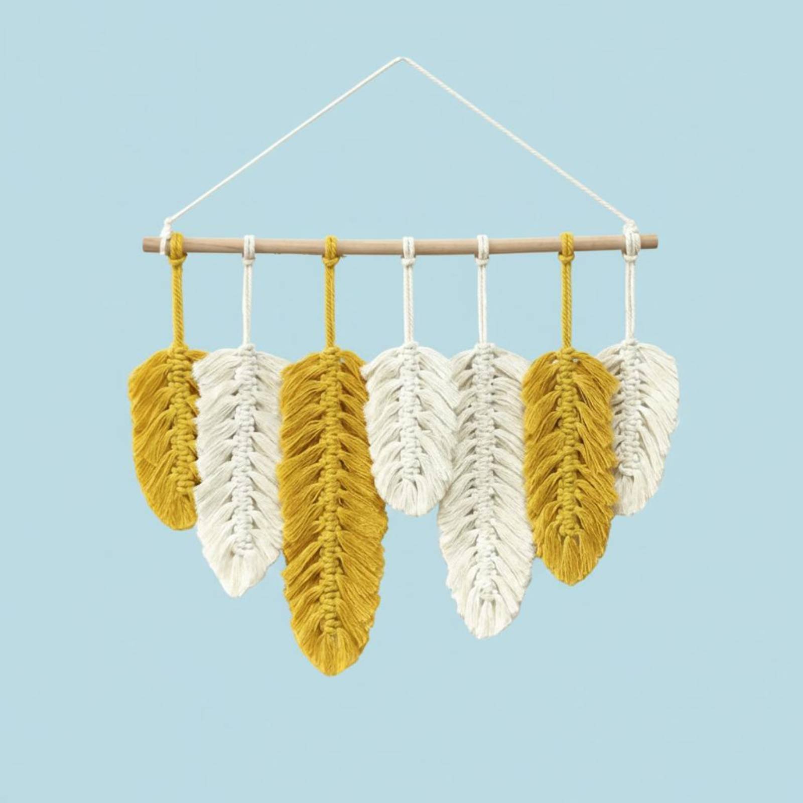 Macrame Feather Wall Hanging H - Home Textiles Usa avaliação e preço