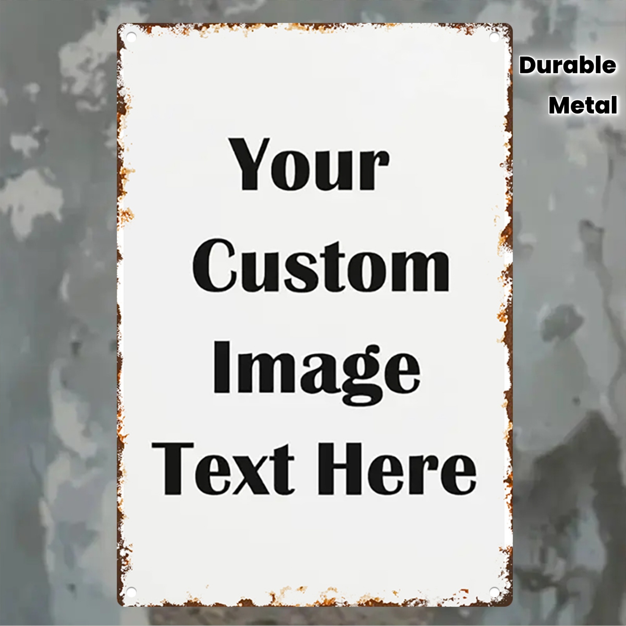Custom Image/Text Metal Tin Si - Vintage Home Textiles avaliação e preço