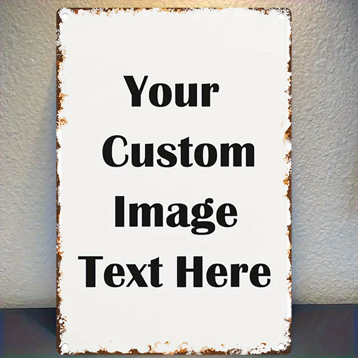 Custom Image/Text Metal Tin Si - Vintage Home Textiles avaliação e preço